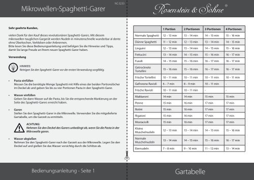 Mikrowellen Nudelkocher Mit Sieb - Pasta & Gemüse Dampfgarer 29x14x11 Cm