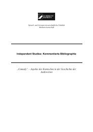 Kommentierte Bibliographie - Medienwissenschaft Universität ...