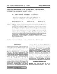 The anxiolytic activity of calcium channel antagonists in ... - medIND