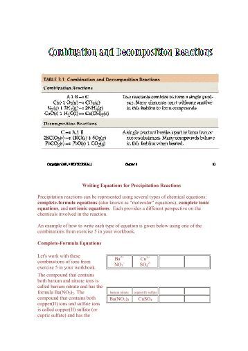 Worksheets Precipitation Reactions Worksheet chem 1020 precipitation reactions worksheet for each of the writing equations reactions