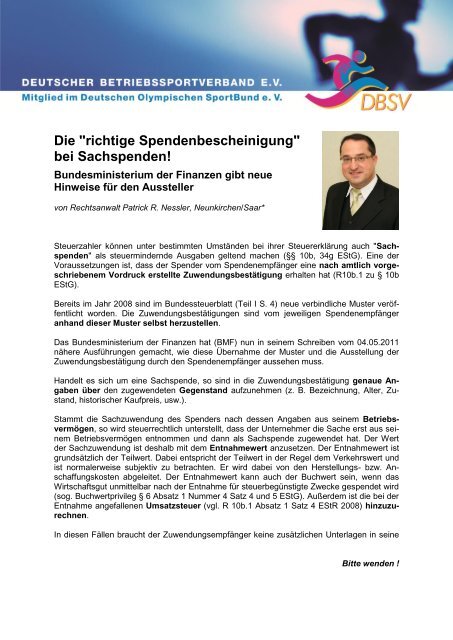 Richtige Spendenbescheinigung bei Sachspenden