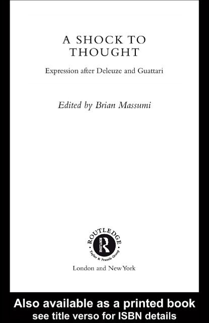 a shock to thought expression after deleuze and monoskop