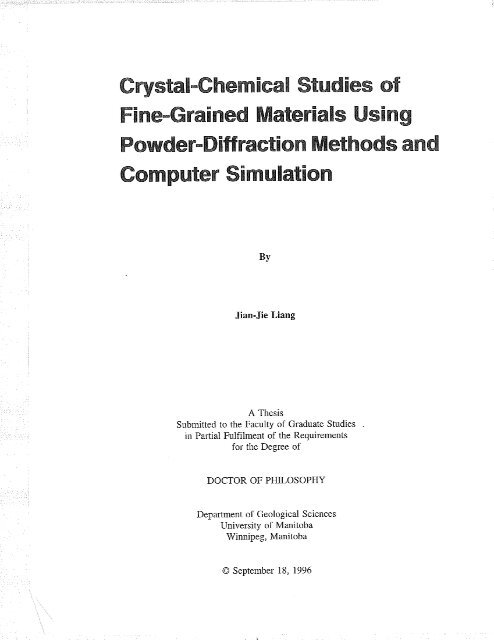Grystal-Chemical Studies of Fine-Grained Materials Using  - MSpace