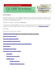 GLAMS Newsletter - Montclair State University