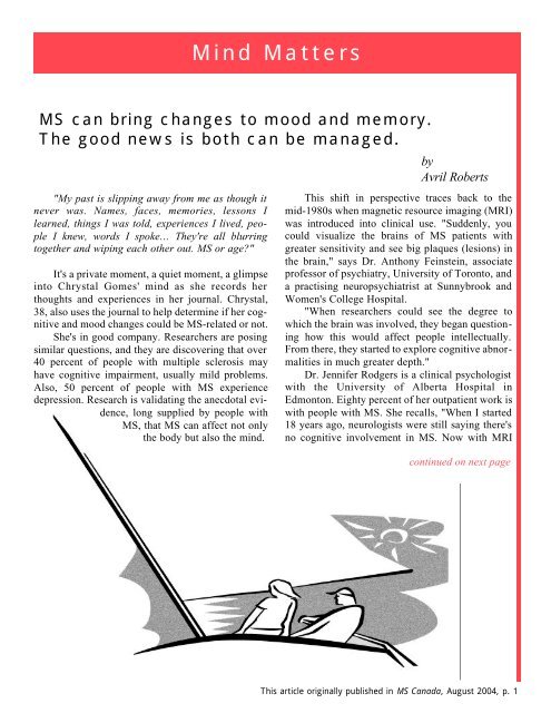 Mind Matters - Multiple Sclerosis Society of Canada