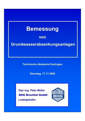 Bemessung von ... - BHG Brechtel Gmbh