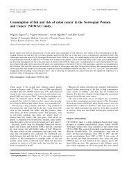 Consumption of fish and risk of colon cancer in the ... - Munin