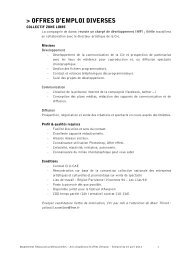 OFFRES D'EMPLOI DIVERSES - Artishoc