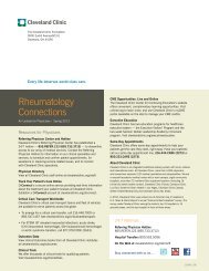 Rheumatology Connections - Cleveland Clinic