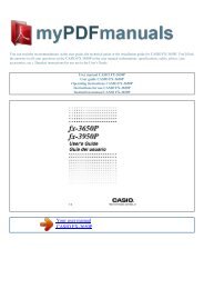 User manual CASIO FX-3650P - MY PDF MANUALS