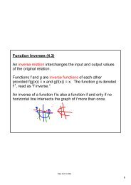 Function Inverses (4.3) An inverse relation interchanges the input ...