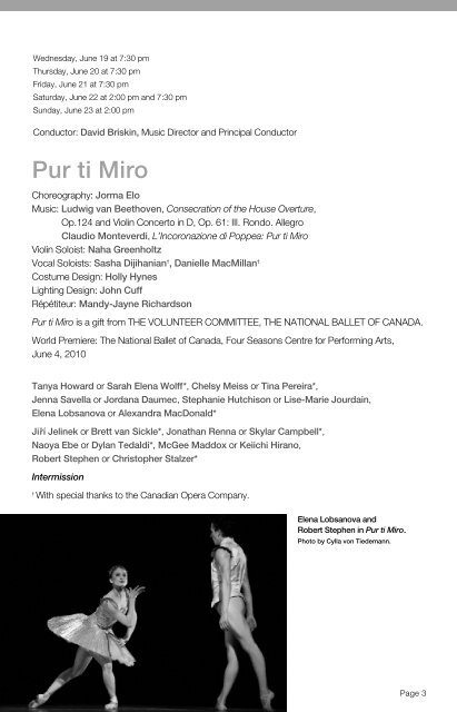 Pur ti Miro - The National Ballet of Canada