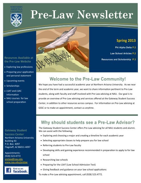 Pre Law Newsletter Northern Arizona University