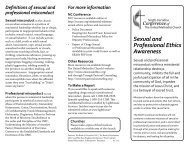 Brochure – Sexual and Professional Ethics Awareness - NCCUMC