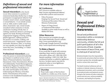 Brochure – Sexual and Professional Ethics Awareness - NCCUMC