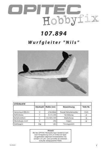 Wurfgleiter "Nils"