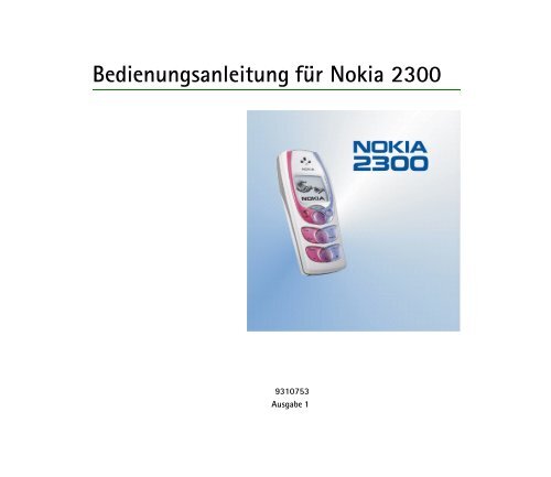 Bedienungsanleitung für Nokia 2300