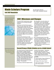 Ninde Scholars Program - Oberlin College