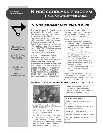 Ninde scholars program - Oberlin College