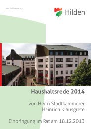 Haushaltsrede 2014 - Hilden