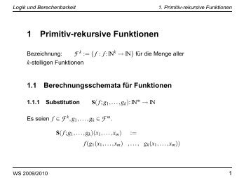 1 Primitiv-rekursive Funktionen