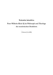 Scientia intuitiva Pater Wilhelm Klein SJ als Philosoph und ...
