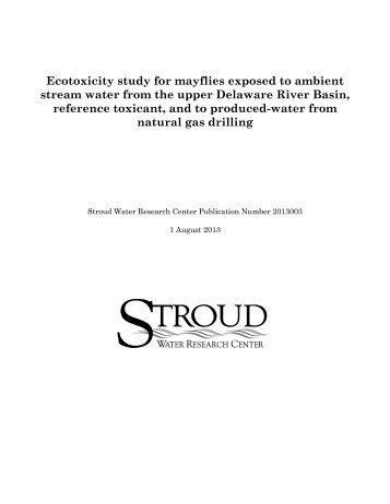 Ecotoxicity study for mayflies exposed to ambient stream water from ...