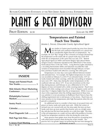 Plant & Pest Advisory - Fruit Edition, 1/14/97 - Rutgers New Jersey ...