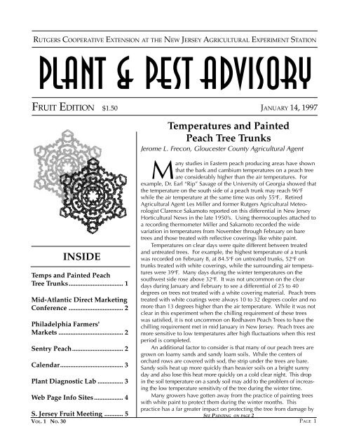 Plant & Pest Advisory - Fruit Edition, 1/14/97 - Rutgers New Jersey ...
