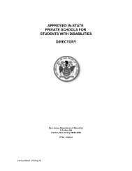 Approved Private Schools for the Disabled - State of New Jersey