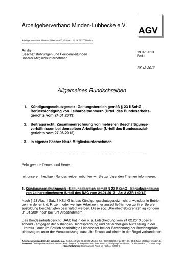 RS 12 Allgemeines RS - Arbeitgeberverband Minden-Lübbecke