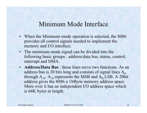 8086 Microprocessor (cont..) - nptel