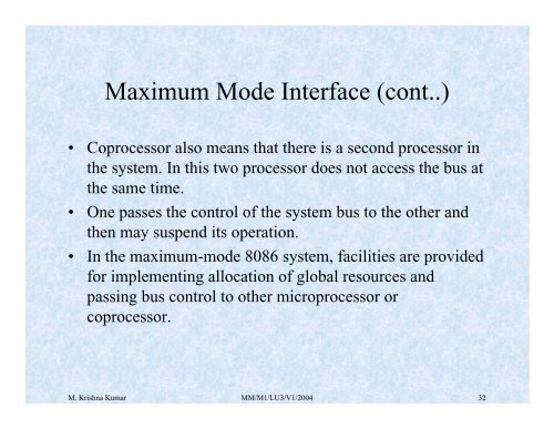 8086 Microprocessor (cont..) - nptel