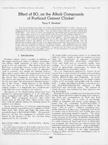 Effect of SO3 on the alkali compounds of portland cement clinker