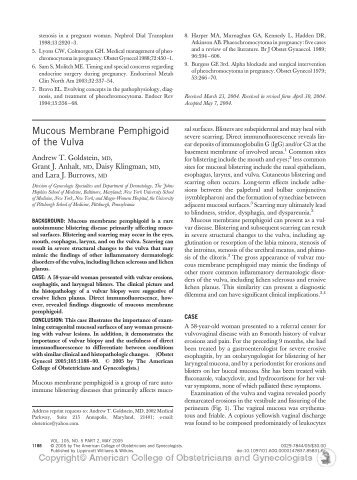 Mucous Membrane Pemphigoid of the Vulva