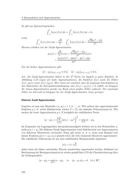 Einführung in die Numerische Mathematik - Lehrstuhl Numerische ...