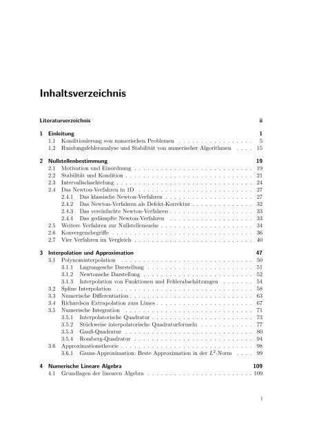 Einführung in die Numerische Mathematik - Lehrstuhl Numerische ...