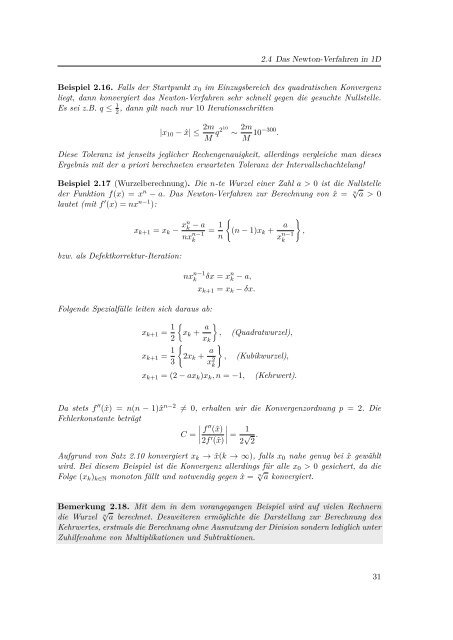 Einführung in die Numerische Mathematik - Lehrstuhl Numerische ...