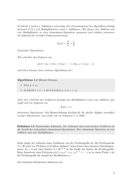 Einführung in die Numerische Mathematik - Lehrstuhl Numerische ...