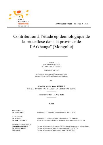 Contribution à l'étude épidémiologique de la brucellose dans la ...