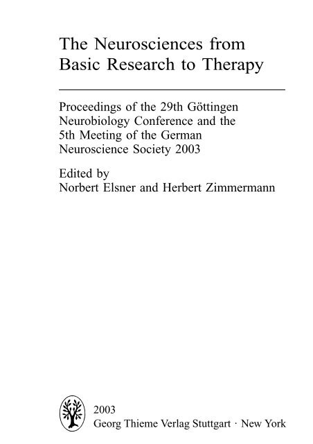 The Neurosciences from Basic Research to Therapy - MDC