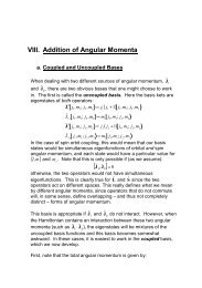 VIII. Addition of Angular Momenta