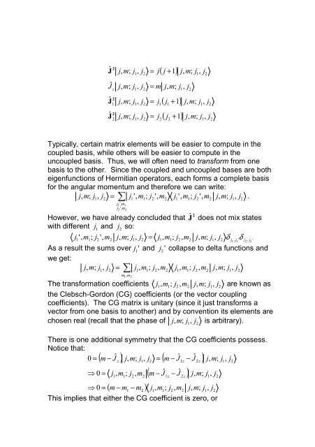 VIII. Addition of Angular Momenta