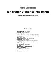 Franz Grillparzer Ein treuer Diener seines Herrn