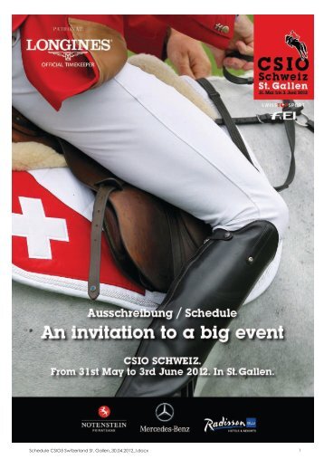 SCHEDULE CSIO5* SWITZERLAND-ST. GALLEN 2012 - OEPS