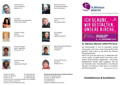 Kandidatinnen & Kandidaten - St. Nikolaus Münster