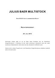 JULIUS BAER MULTISTOCK - stockselection