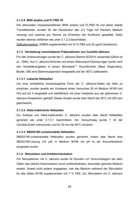 Candida albicans-induzierte Genexpression in primären ... - OPUS