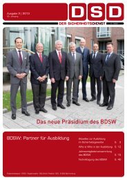 Das neue Präsidium des BDSW - BDGW