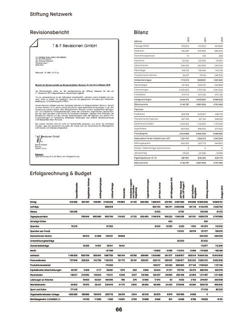 Jahresbericht stiftung netzwerk 2012